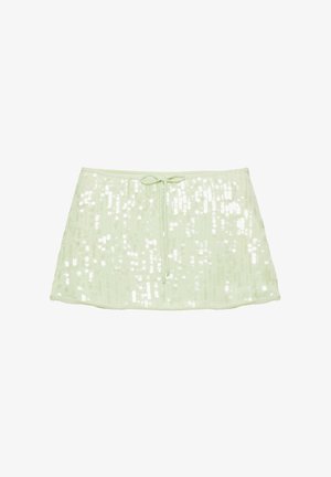 PULL&BEAR, SEQUIN - MINI SKIRT - Mini skirt - turquoise