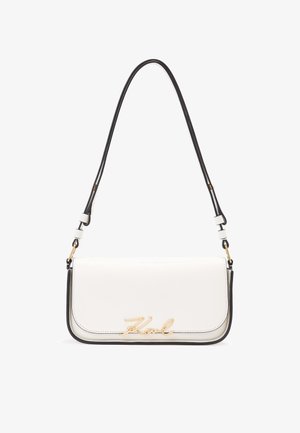 KARL LAGERFELD SIGNATURE CROSSBODY - Ülerinna-kott - off white