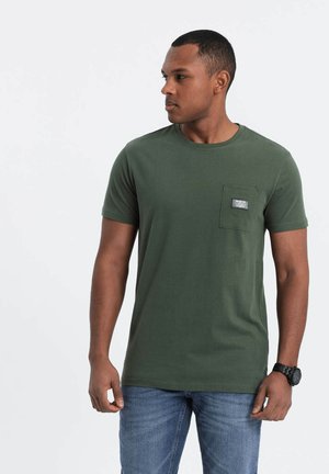 WITH PATCH POCKET   - T-shirt basic - dark olive