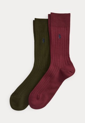 Polo Ralph Lauren, RIBBED COTTON-BLEND TROUSER SOCK 2-PACK - Socken - bordeaux
