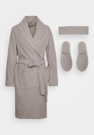 BATHROBE 3 PIECE GIFT SET - Dressing gown - stone