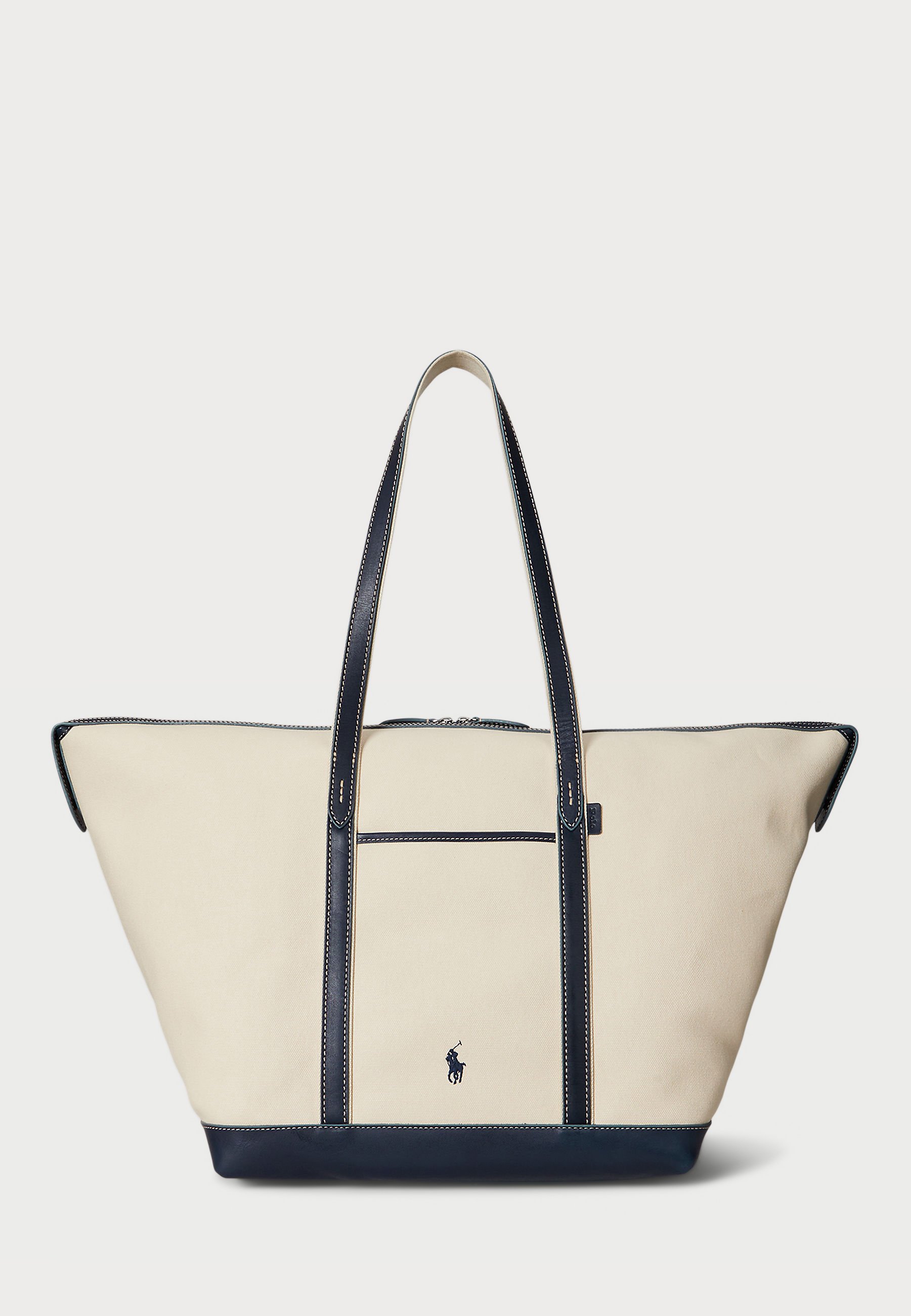 バッグ Polo Ralph Lauren Canvas Leather Bag Polo Ralph Lauren LEATHER-TRIM CANVAS LARGE SHOPPER TOTE - Tote