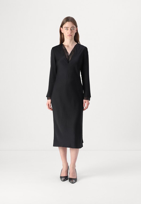 SHEER PANEL SHIFT MIDI DRESS - Shift dress