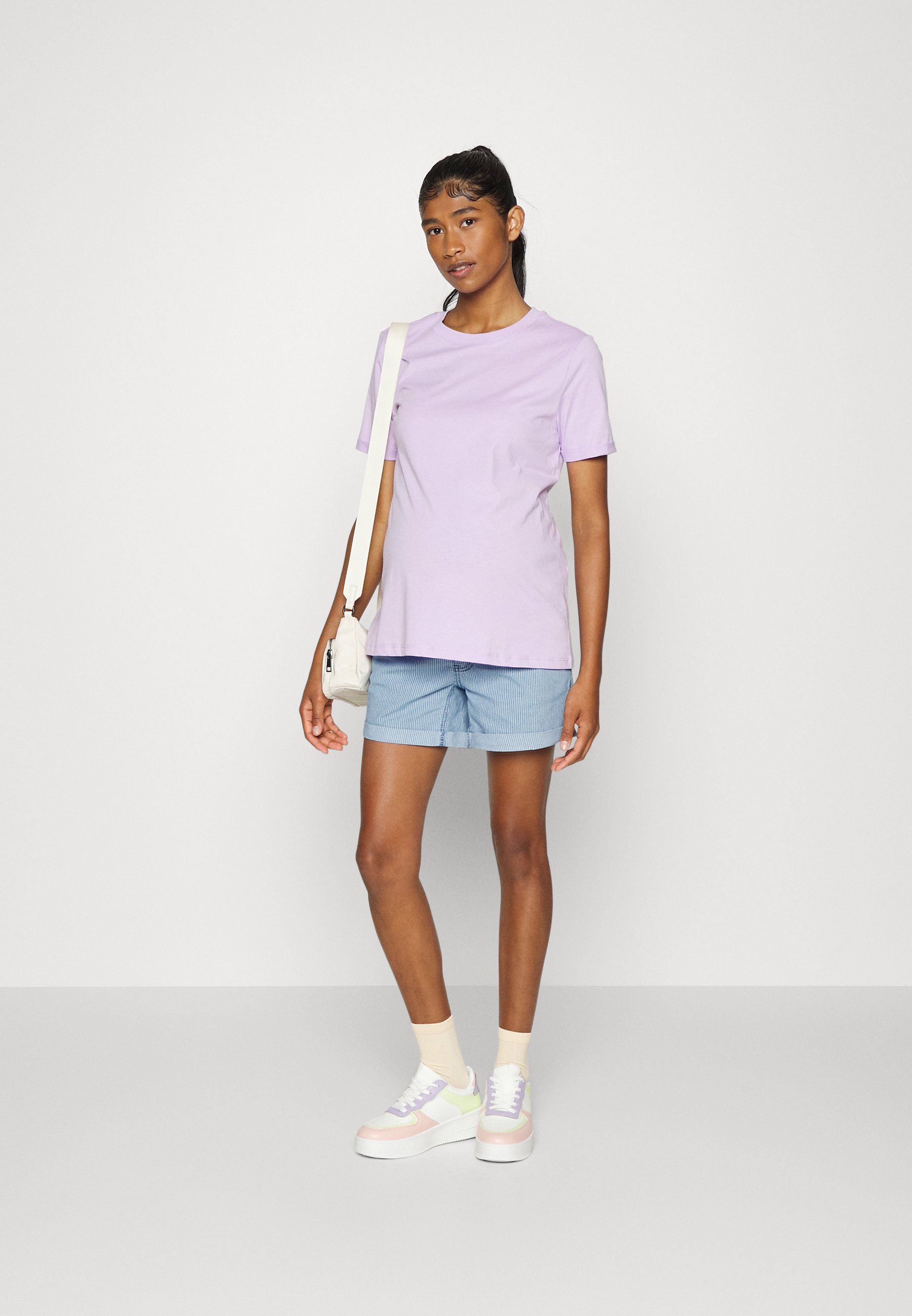 Denim shorts - light-blue denim/white 
