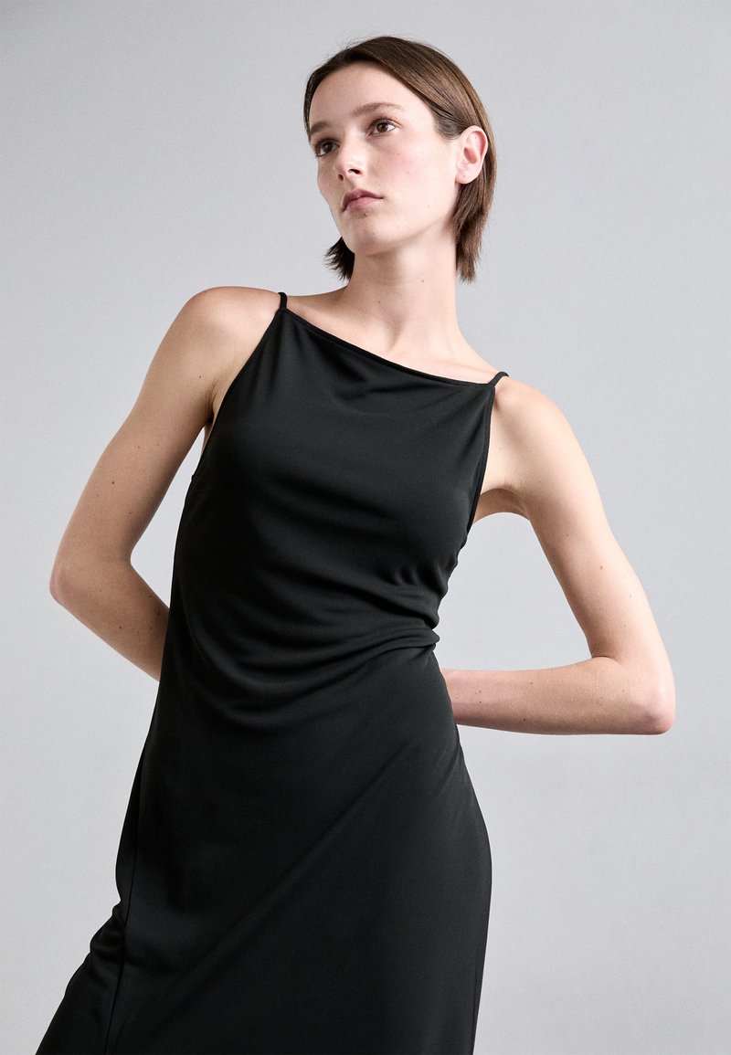 Filippa K HIGH NECK SLIP DRESS - Jersey dress - black - Zalando