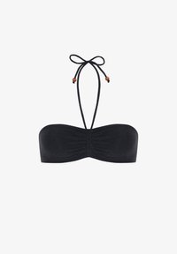Niewybrane, bandeau, czarny top kąpielowy