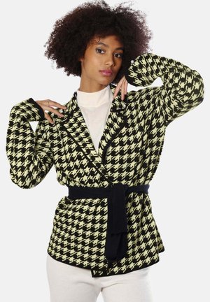TWO-TONE HOUNDSTOOTH - Strickjacke - yellow/black