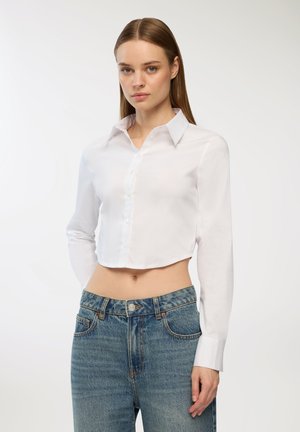 CROP CON PUNTO SMOCK - Camicia - bianco ottico