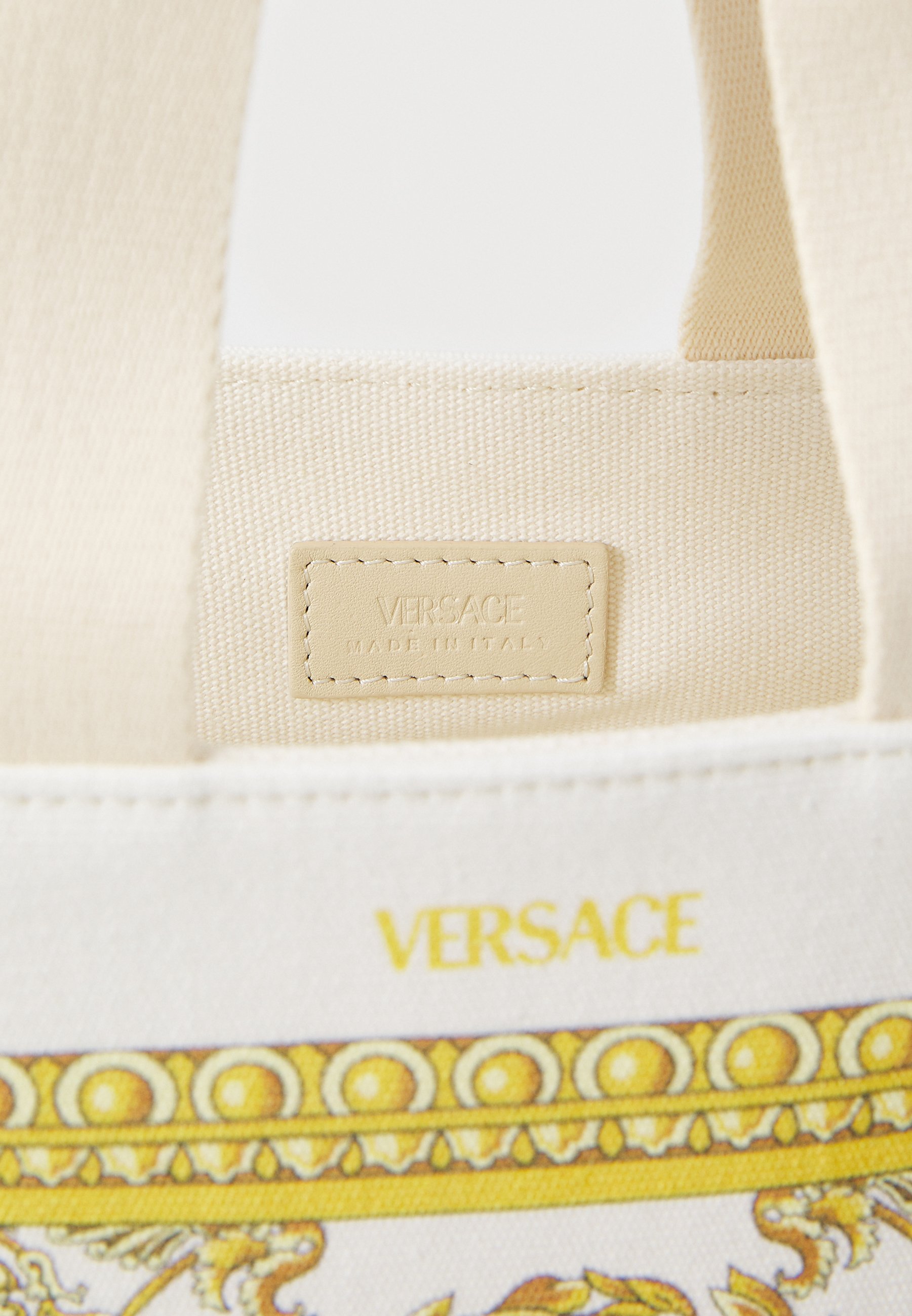 Versace TOTE MEDUSA PRINT FABRIC UNISEX - Handbag - natural