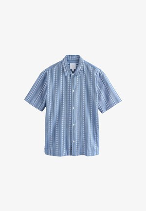 REGULAR FIT - TEXTURED STRIPE  SHORT SLEEVE  - Marškiniai - blue