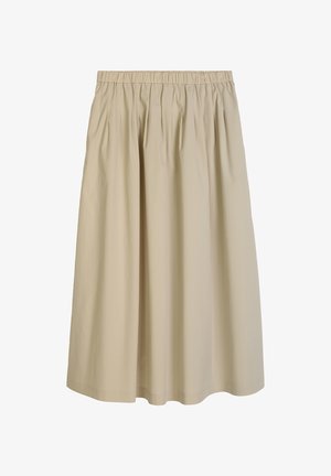 Marc O'Polo, SKIRT, MIDI LENGTH, PLEATED, ELASTIC WAISTBAND - Φούστα σε γραμμή Α - linen beige