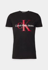 CORE MONOGRAM SLIM TEE - T-shirts med print - black/salsa
