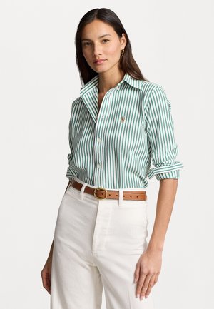 LONG SLEEVE BUTTON FRONT  - Skjortebluse - white/bay green