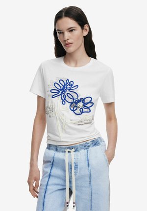 FLORAL LACE - Print T-shirt - beige