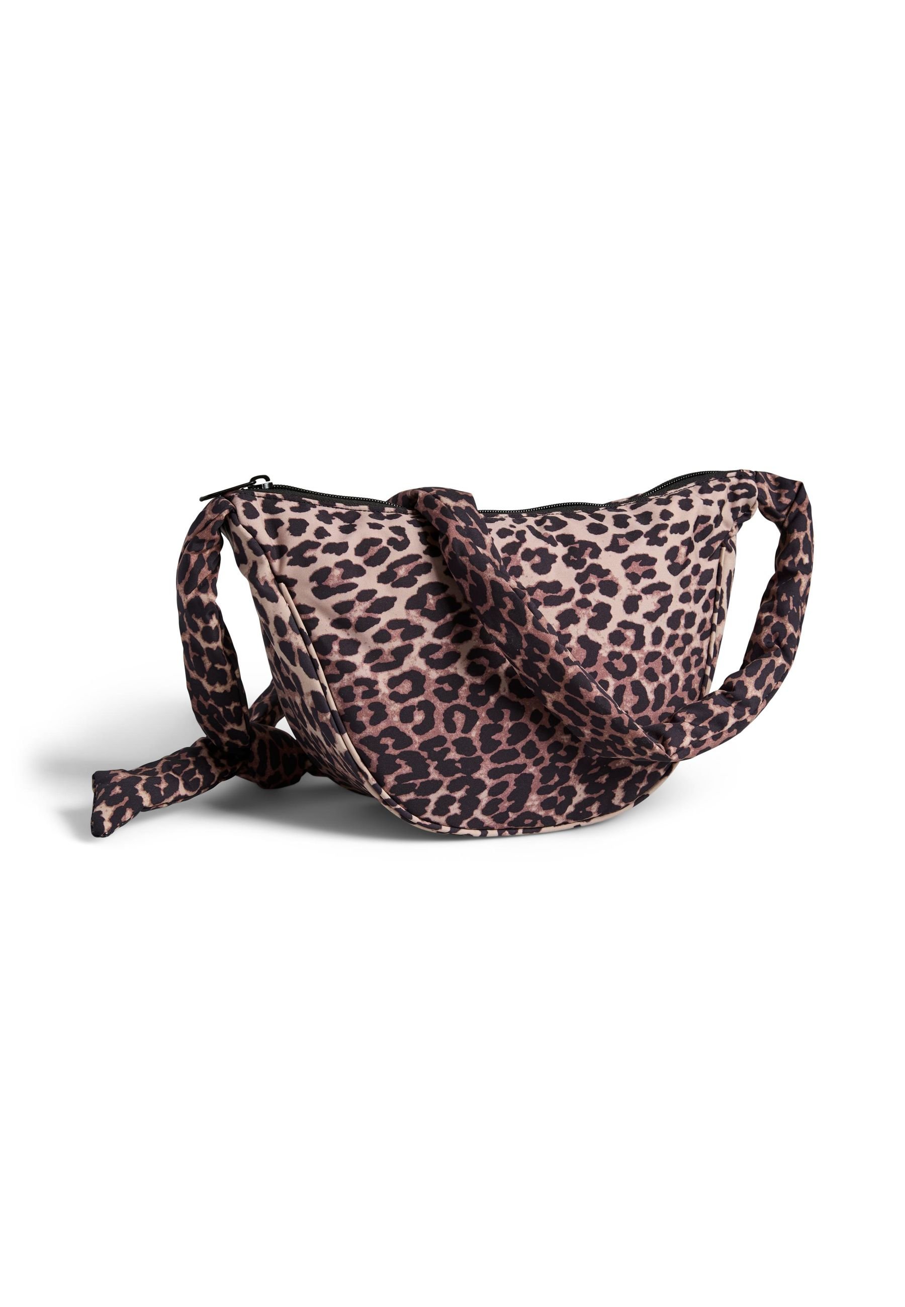 Pieces PCAMANDA KNOT BUMBAG - Cross body bag - black aop:leo/black