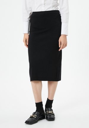 MEDIUM RISE MIDI - Falda de tubo - black
