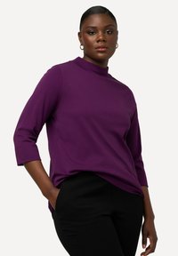 Ulla Popken CLASSIC STEHKRAGEN 3/4-ARM - Långärmad tröja - dark purple