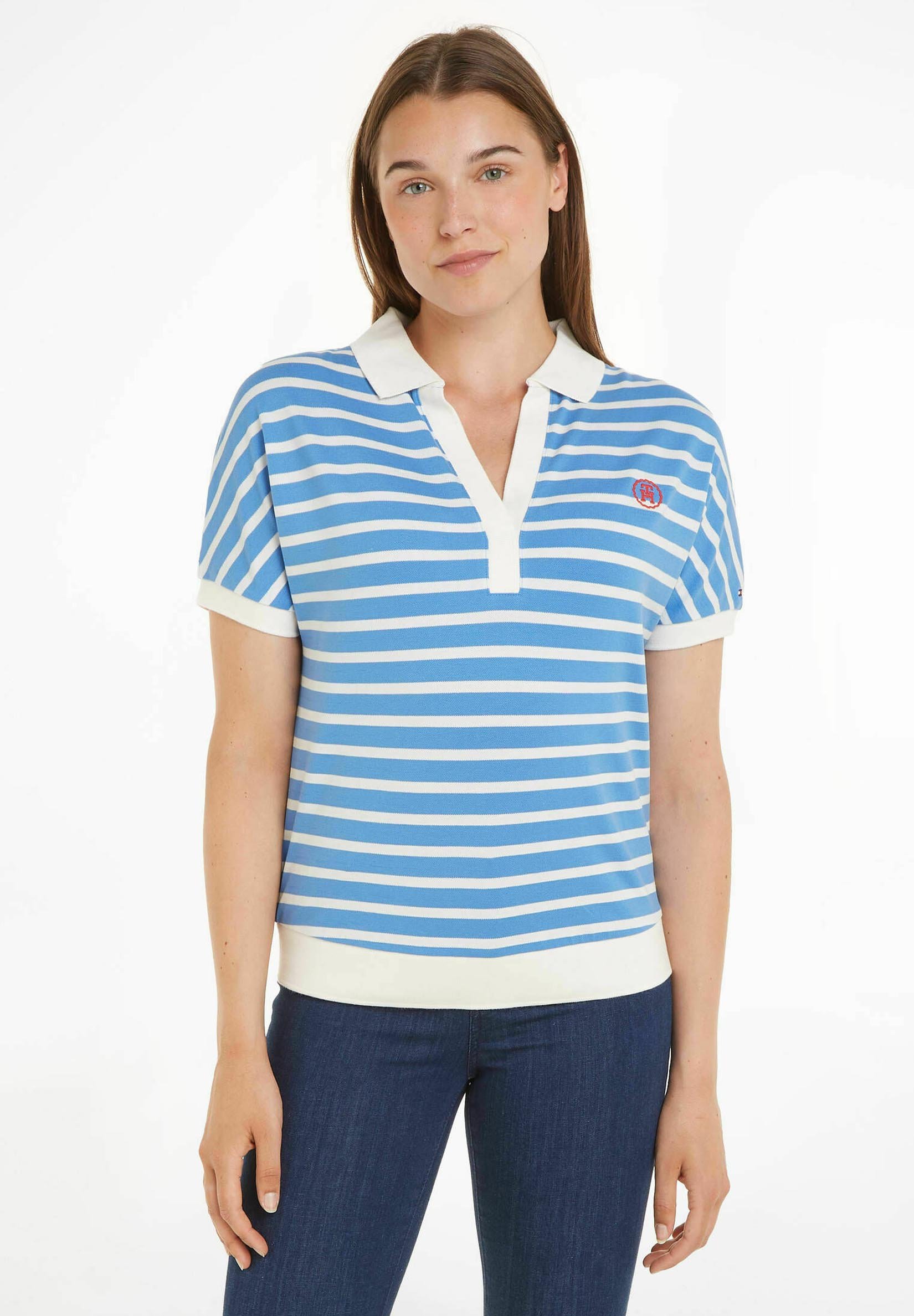 Tommy Hilfiger KURZARM - Polo shirt - stein/light blue - Zalando