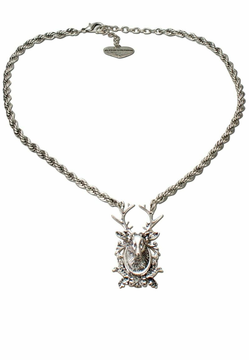 Posiwio Dekofigur Hirsch ANTIK Silber Hirschfigur H26cm Deko Herbst Weihnachten