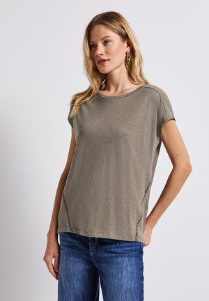 MIT DETAILS - Print T-shirt - braun