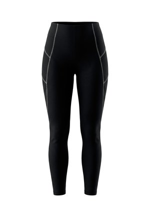 Ulla Popken, REFLECTIVE DETAIL STRETCH FIT ATHLETIC LEGGINGS - Leggings - Hosen - black
