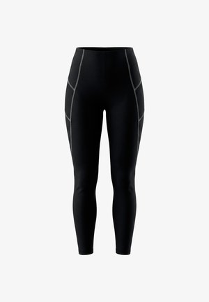 Ulla Popken, REFLECTIVE DETAIL STRETCH FIT ATHLETIC LEGGINGS - Leggings - black