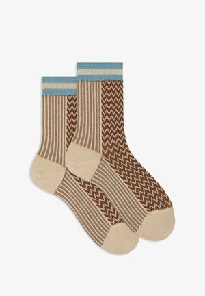 Gallo, WITH SPARKLING TWIN-CHEVRON MOTIF - Calze - tortora