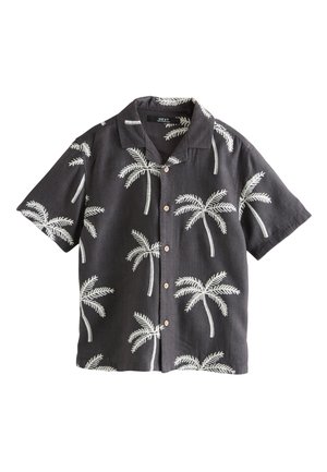 Next, REGULAR FIT - SHORT SLEEVE REVERE COLLAR SHIRT  . - Skjorter - black palm embroidery