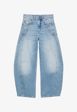PULL&BEAR, HIGH-WAIST BALLOON WITH SEAM DETAIL - BAGGY JEANS - Jean baggy - light blue