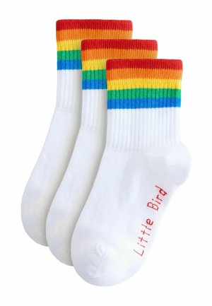 3 PACK   - Ponožky - white bright rainbow stripe