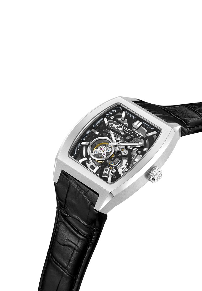 Kenneth Cole CURVE Uhr black and silver coloured/schwarz Zalando