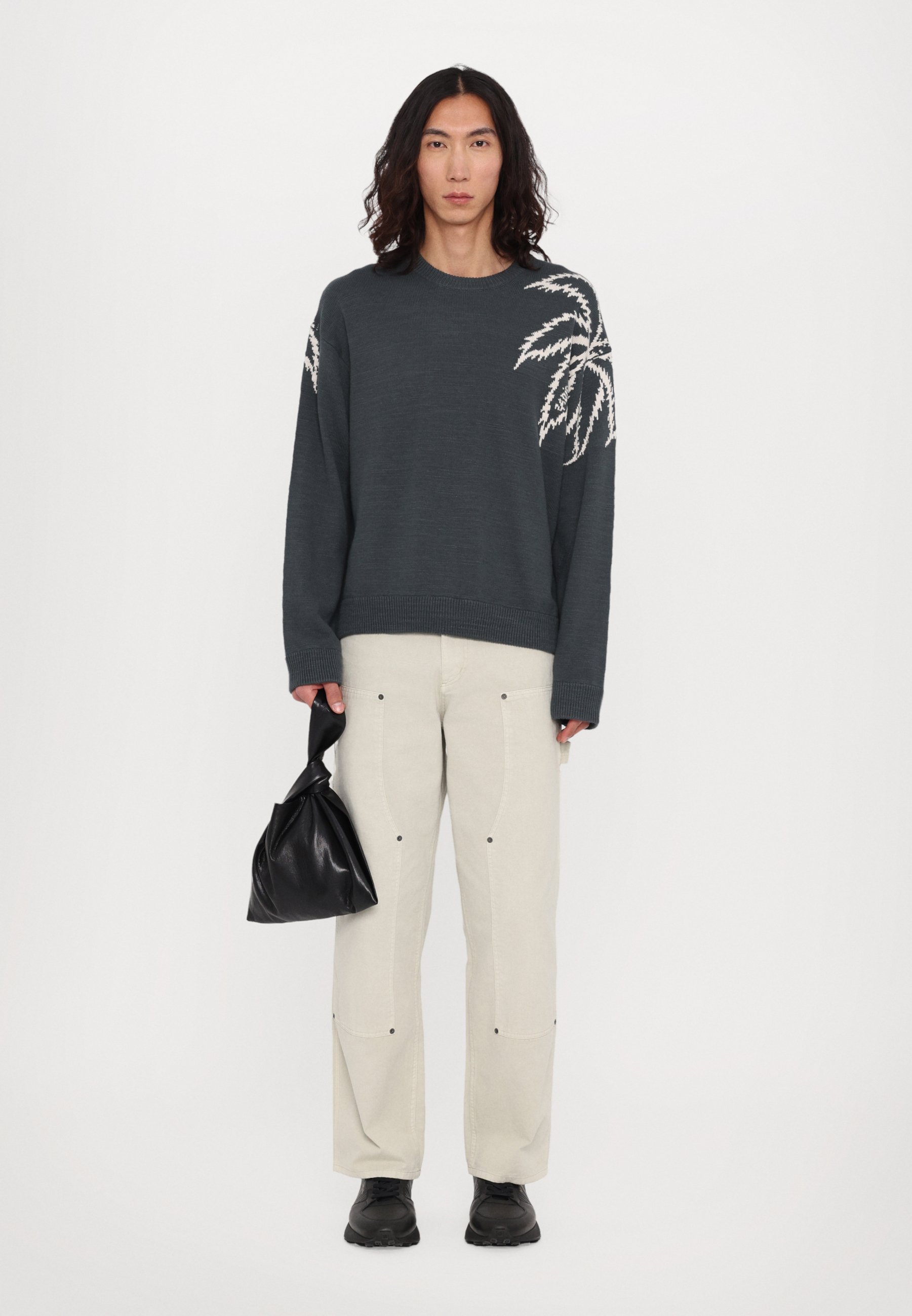 Zadig & Voltaire MARKO PALM TREE - Jumper - vert de gris/grey