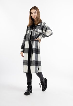 Classic coat - schwarz wollweiss