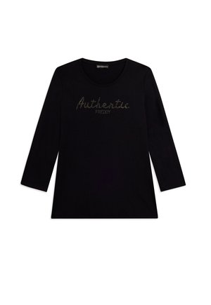 3/4 "AUTHENTIC" CON LOGO IN STRASS - Camiseta estampada - black