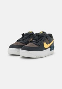 Nike Sportswear AIR FORCE 1 SHADOW - Sapatilhas - offnoir/saturn gold/atomic green/summit white/olive auraoil/green