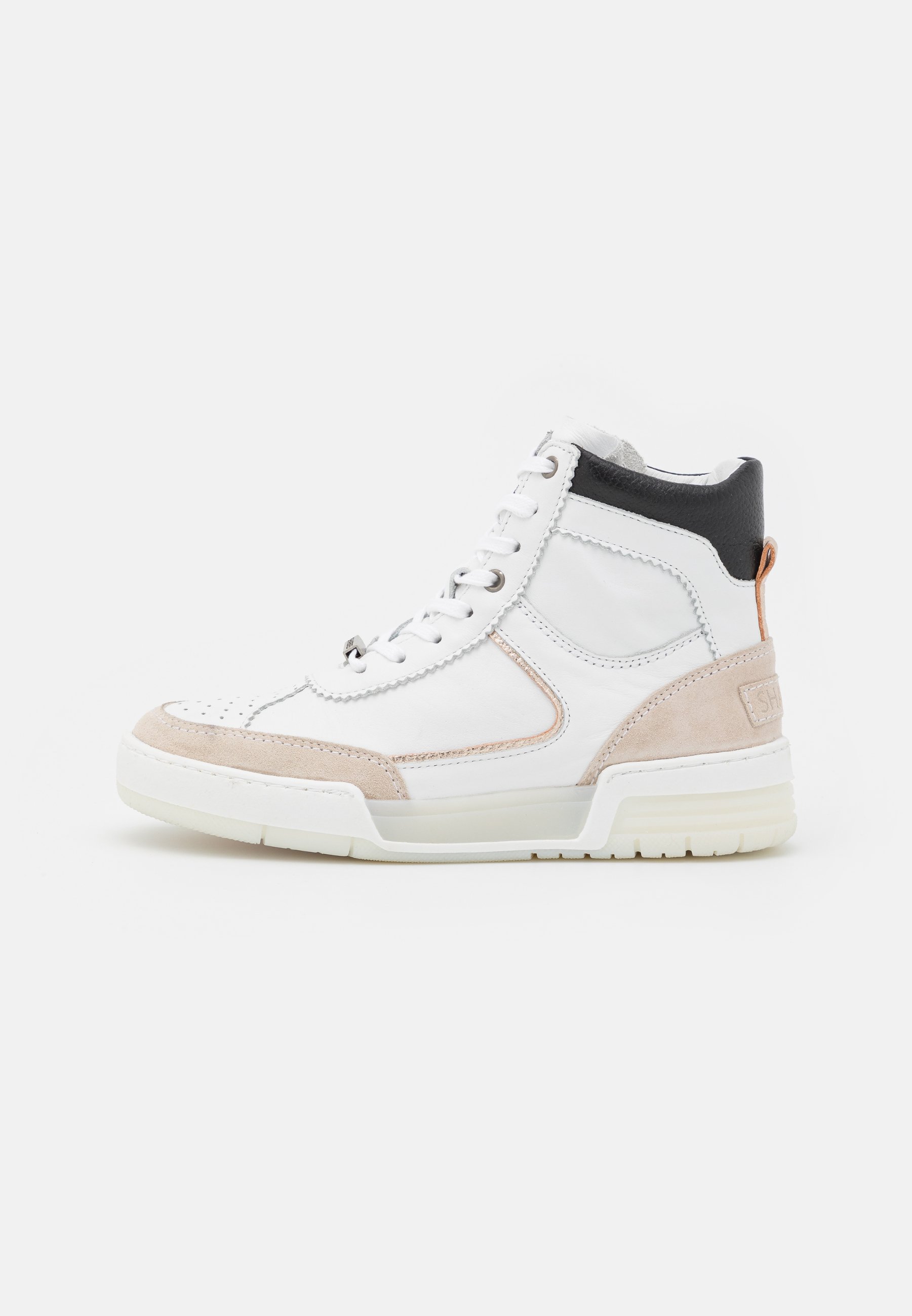 Shabbies Amsterdam Sneakers hoog - white/offwhite/silver/black/wit -  Zalando.nl