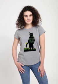 Henry Tiger BOOK OF BOBA FETT BOUNY HUNTER FOR HIRE - Triko s potiskem - melange grey