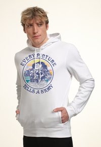 Henry Tiger MOANA PUA OVERLAYED - Jersey con capucha - white