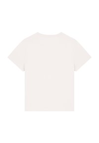 Kurzärmliges T-Shirt mit Rundhalsausschnitt in hellbeige, mit glatter Baumwollstruktur und ohne sichtbare Markenkennzeichnung auf der Rückseite.