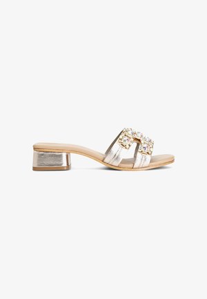 CAFèNOIR, SANDALS - Ciabattine - silver-coloured