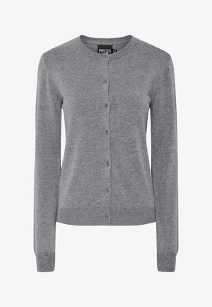 Pieces PCNORA O NECK - Adīta jaka - medium grey melange