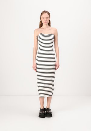 LABEL SLEEVELESS DRESS - Jerseykleid - brilliant white/black