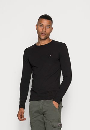 SLIM FIT LONG SLEEVE TEE - Long sleeved top - black