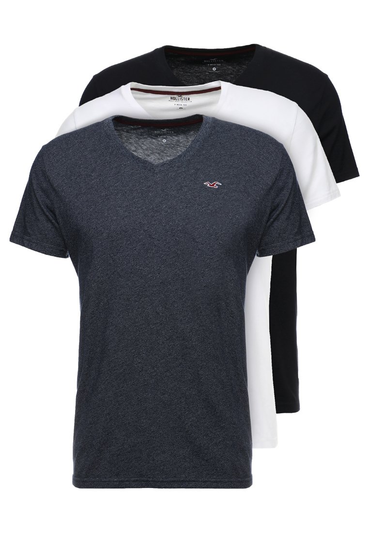 Hollister Co 3 Pack T Shirt Basique White Noir Zalando Fr