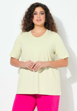 V-AUSSCHNITT HALBARM - T-shirt basique - pistachio