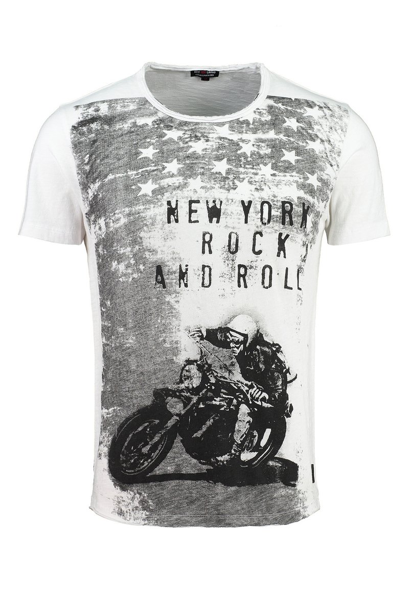 Key Largo CAFE RACER ROUND - Camiseta estampada - white