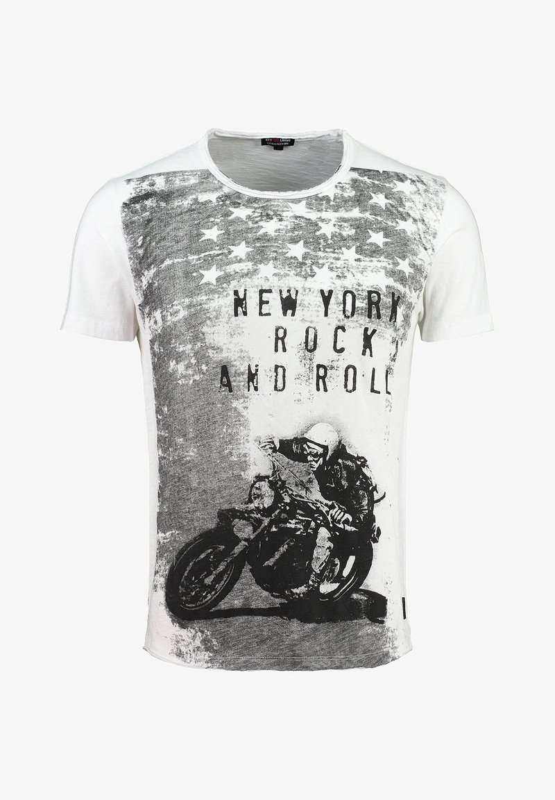 Key Largo CAFE RACER ROUND - Camiseta estampada - white