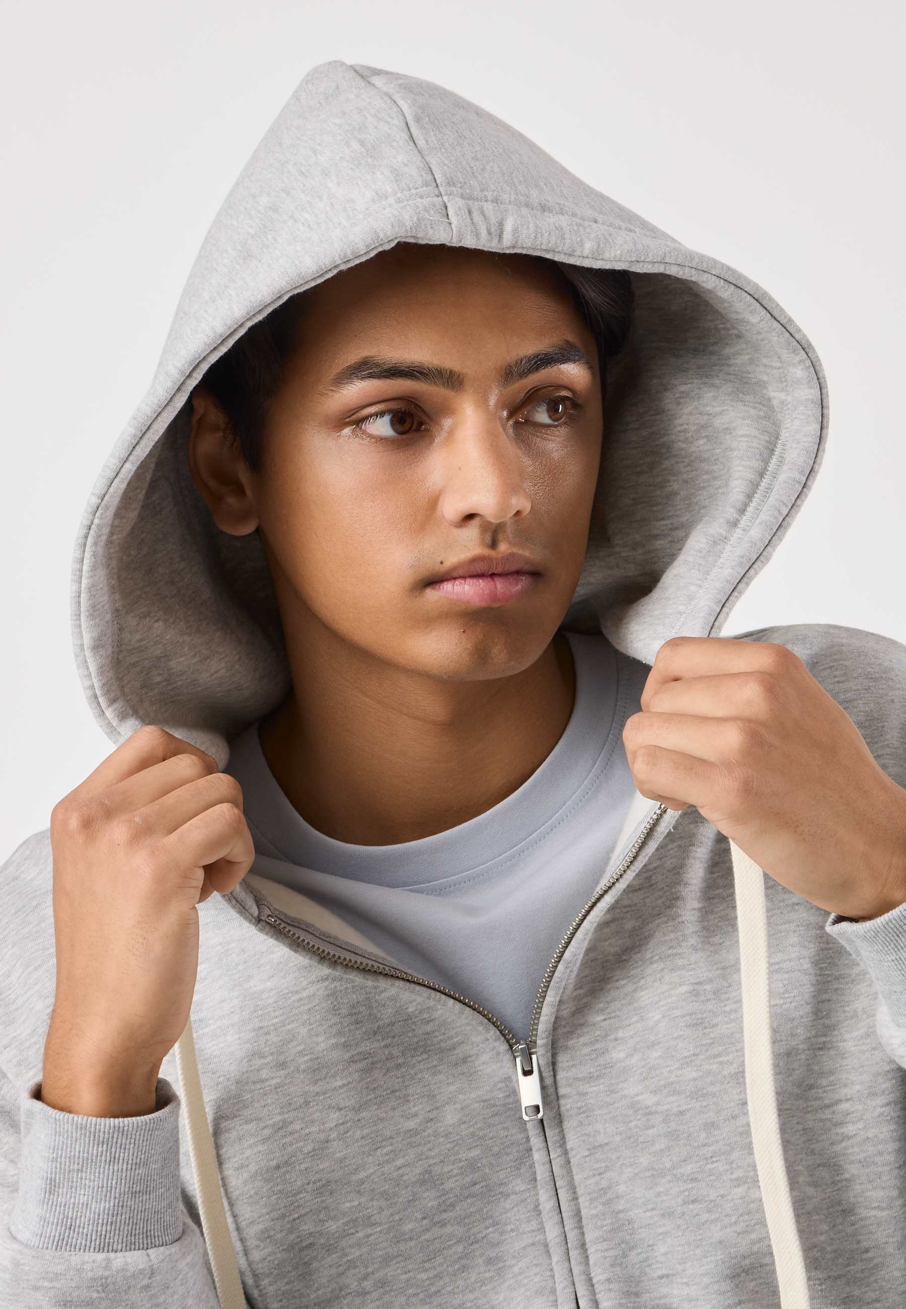 Denim Factory LOS ANGELES HOOD - Sweater met rits - grey/grijs