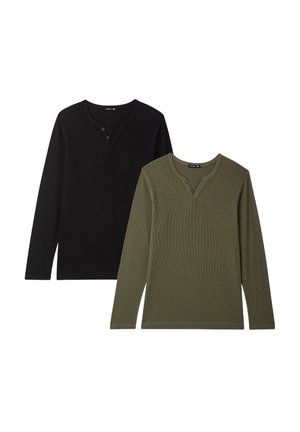 PACK 2 SCOLLO SERAFINO - Maglietta a manica lunga - 1x Sage, 1x Black