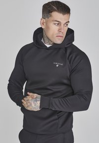 SIKSILK - MUSCLE FIT - Džemperis ar kapuci - black Miniatūras attēls 1